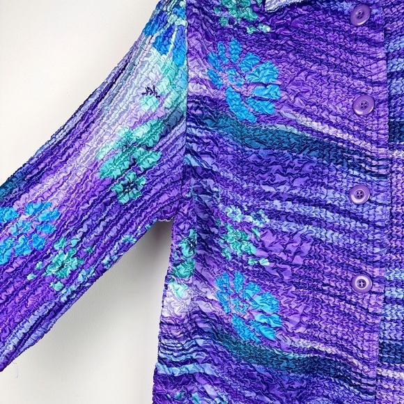 Vintage 80's Satin Quilted Crinkle Coat - Picture 4 of 8